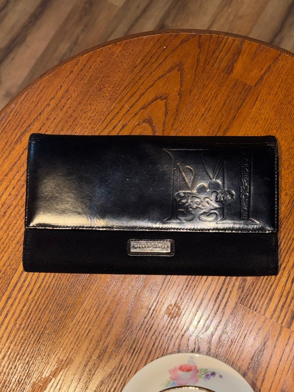 Black Leather 1928 Mickey Mouse Continental Wallet